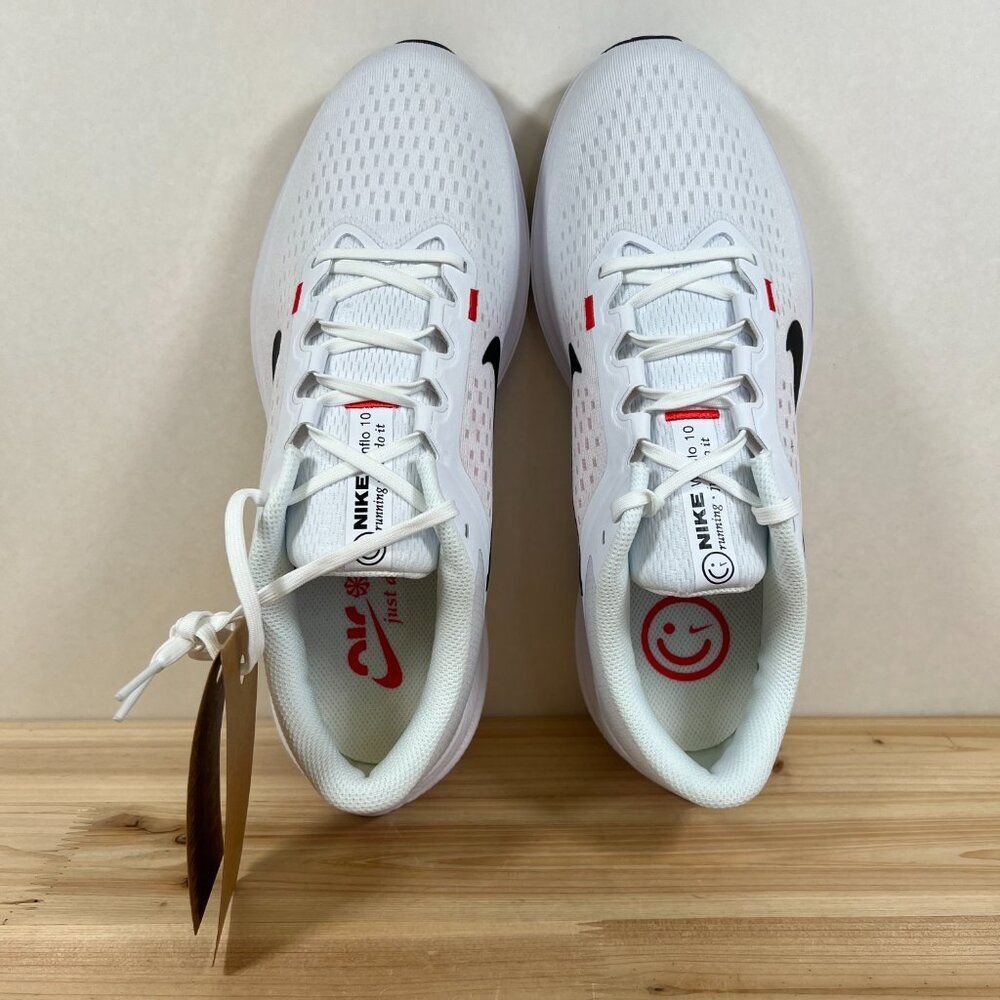 Nike Air Winflo 10 road running shoes Mens 12 White Black Light Crimson - Picture 3 of 9